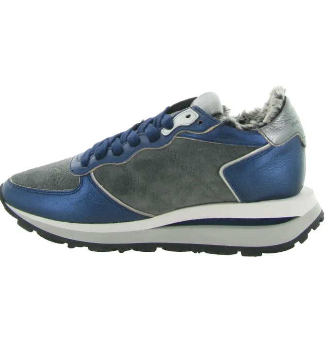 baskets et sneakers - Tendance - femme - Cuir - Bleu - Philippe model