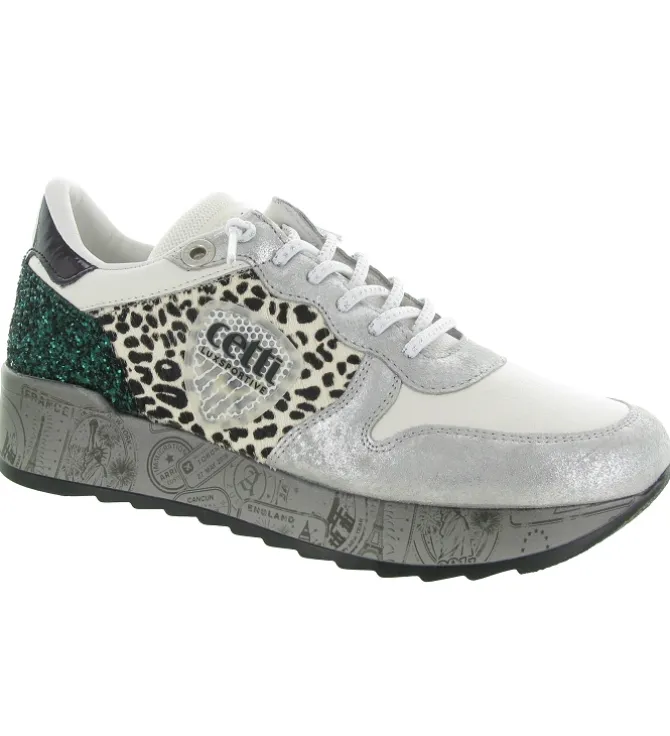 baskets et sneakers - Tendance - femme - Cuir - Argent - Cetti