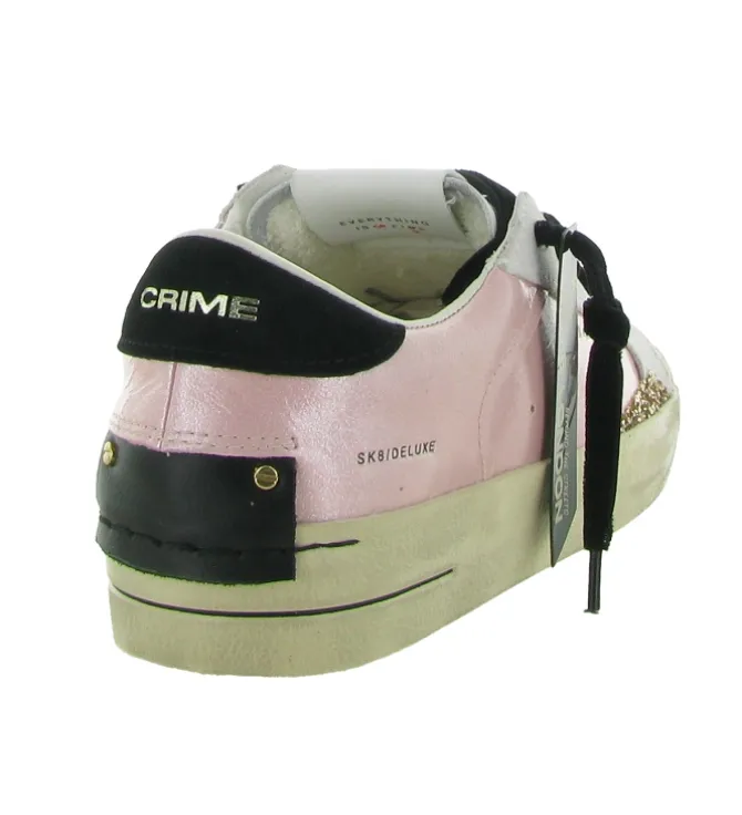 baskets et sneakers - Tendance - femme - Cuir - Rose - Crime london
