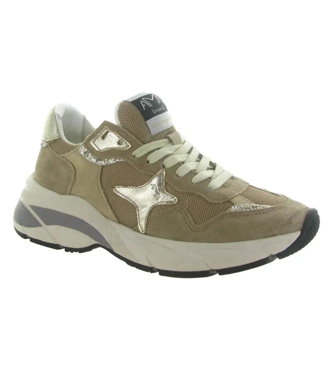 baskets et sneakers - Tendance - femme - Cuir - Marron - Ama brand