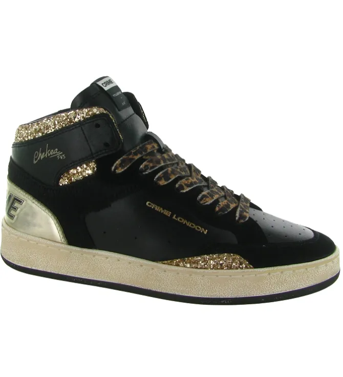 baskets et sneakers - Tendance - femme - Cuir - Noir - Crime london