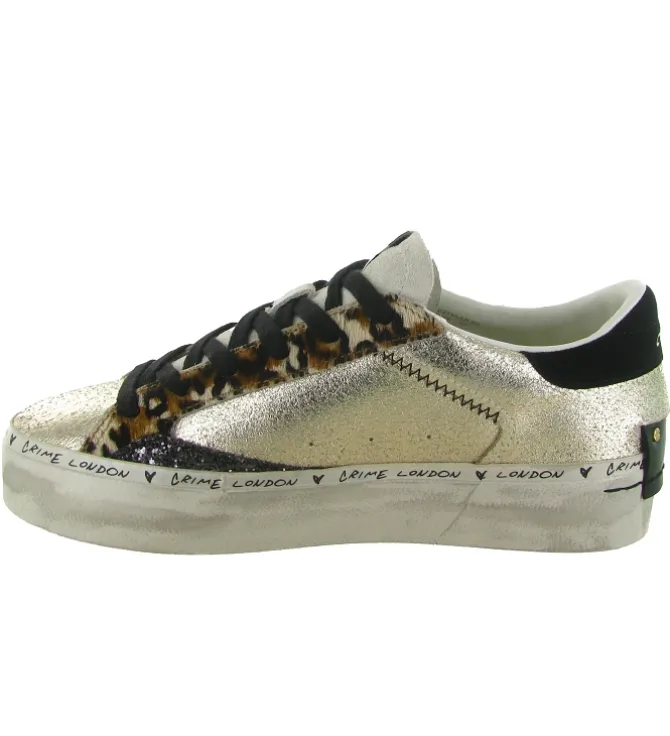 baskets et sneakers - Tendance - femme - Cuir - Or - Crime london