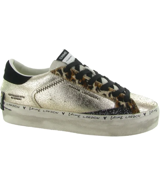 baskets et sneakers - Tendance - femme - Cuir - Or - Crime london