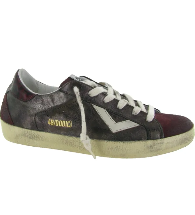 baskets et sneakers - Tendance - femme - Cuir - Bordeaux - 4b12
