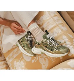 baskets et sneakers - Tendance - femme - Cuir - Kaki - 0.105