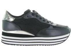 baskets et sneakers - Tendance - femme - Cuir - Noir - Crime london