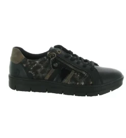baskets et sneakers - Tendance - femme - Cuir - Noir - Remonte