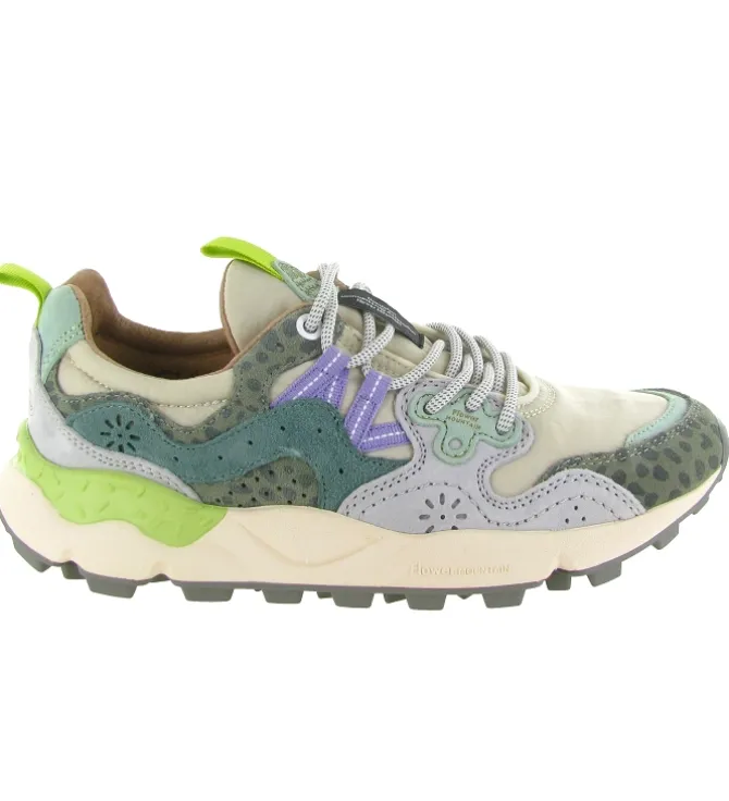 baskets et sneakers - Tendance - femme - Nubuck - Vert - Flower mountain