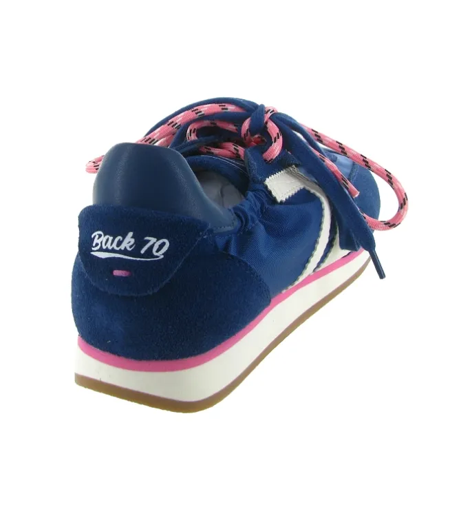baskets et sneakers - Tendance - femme - Nubuck - Bleu Marine - Back70
