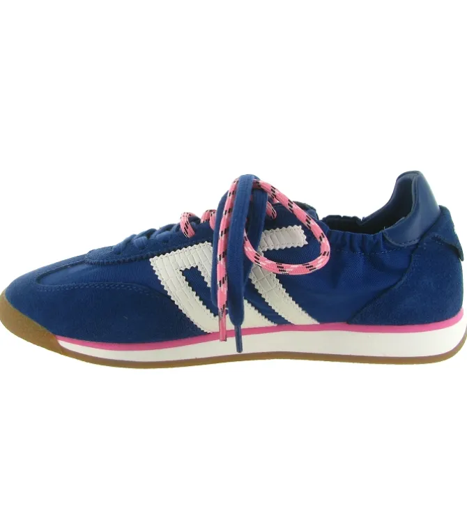 baskets et sneakers - Tendance - femme - Nubuck - Bleu Marine - Back70