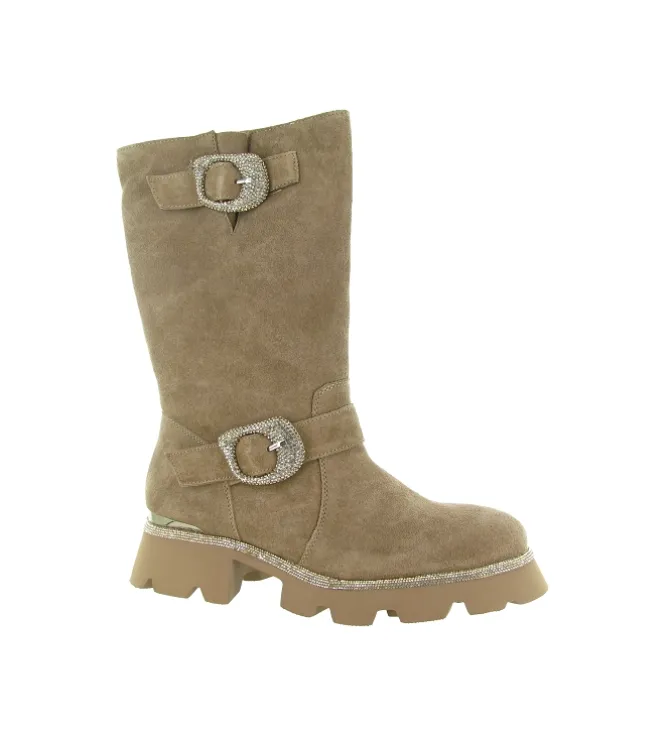 bottes - Casual - femme - Nubuck - Beige - Alma en pena