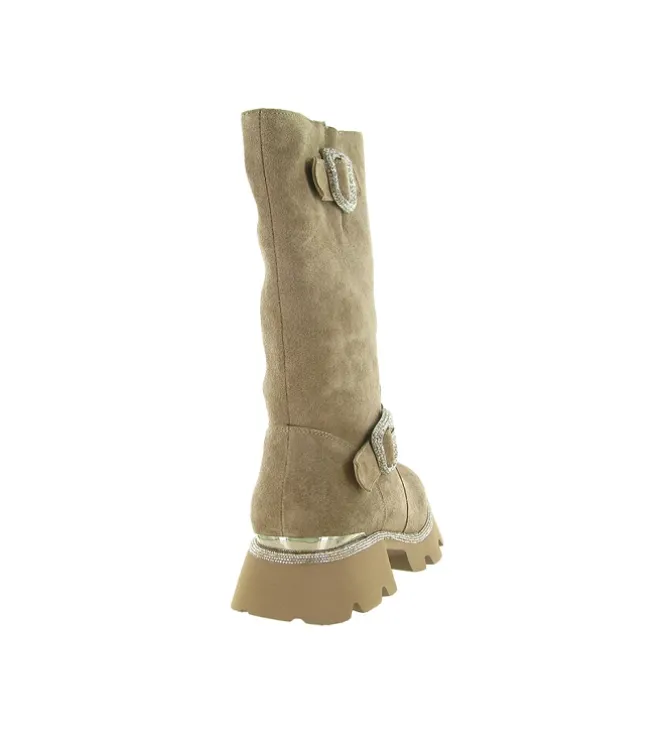 bottes - Casual - femme - Nubuck - Beige - Alma en pena