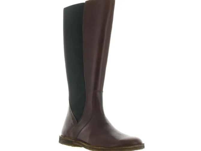 bottes - Cavalières - femme - Cuir - Marron - Kickers