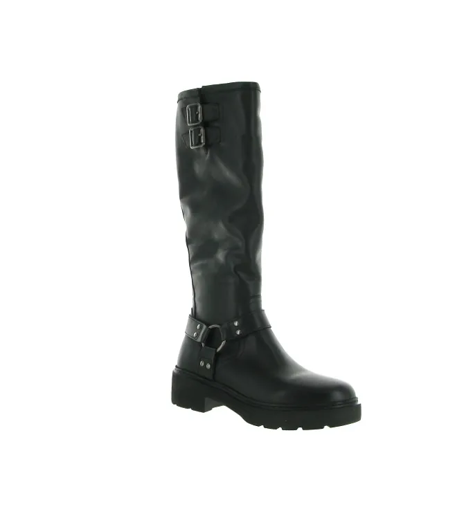 bottes - Cavalières - femme - Cuir - Noir - Unisa