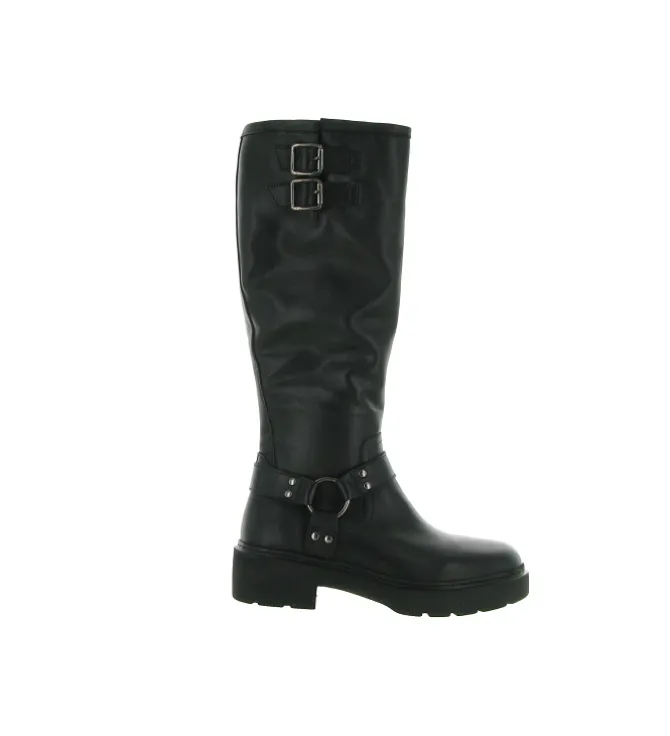 bottes - Cavalières - femme - Cuir - Noir - Unisa
