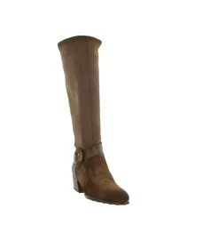 bottes - Cavalières - femme - Nubuck - Marron - Hispanitas