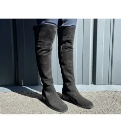 bottes - Cuissardes - femme - Nubuck - Noir - Julie dee