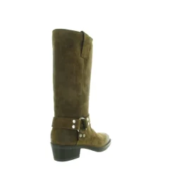 bottes - Motardes - femme - Cuir - Marron - Julie dee