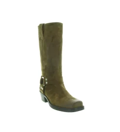 bottes - Motardes - femme - Cuir - Marron - Julie dee