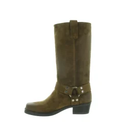 bottes - Motardes - femme - Cuir - Marron - Julie dee