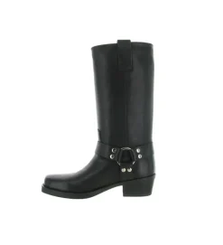 bottes - Motardes - femme - Cuir - Noir - Julie dee