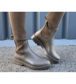 bottes - Pluie - femme - Synthétique - Kaki - Unisa