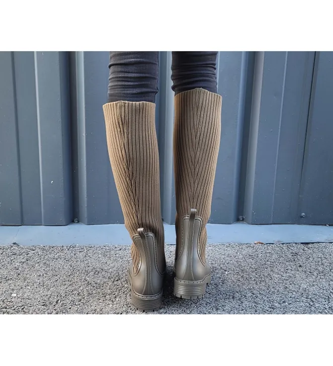 bottes - Pluie - femme - Synthétique - Kaki - Unisa