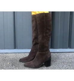 bottes - Santiag - femme - Nubuck - Marron - Carmen