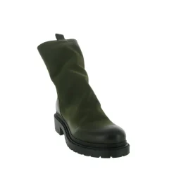 bottines et boots - Casual - femme - Cuir - Kaki - Metisse