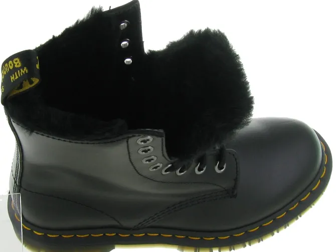 bottines et boots - Casual - femme - Cuir - Noir - Doc martens