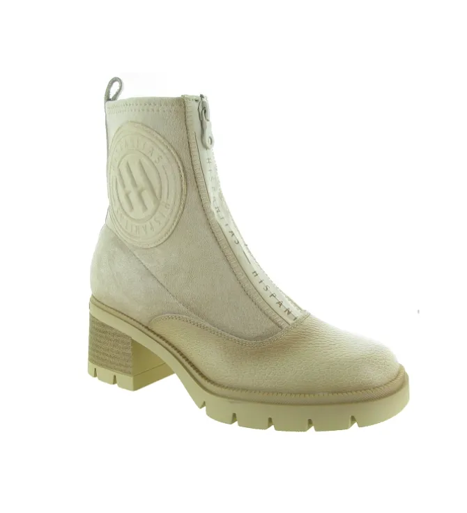 bottines et boots - Casual - femme - Cuir - Beige - Hispanitas