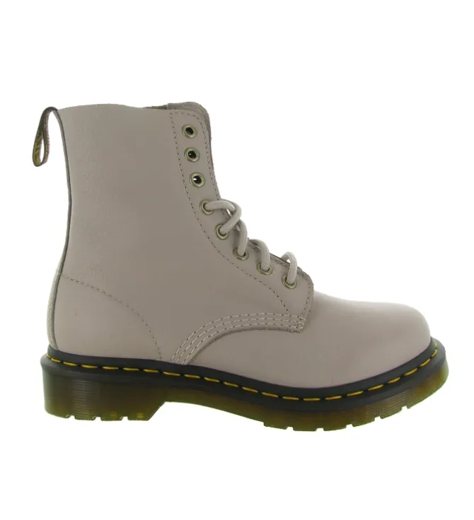 bottines et boots - Casual - femme - Cuir - Gris - Doc martens