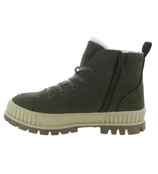 bottines et boots - Casual - femme - Cuir - Kaki - Palladium