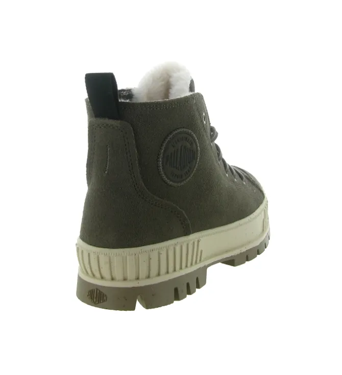 bottines et boots - Casual - femme - Cuir - Kaki - Palladium