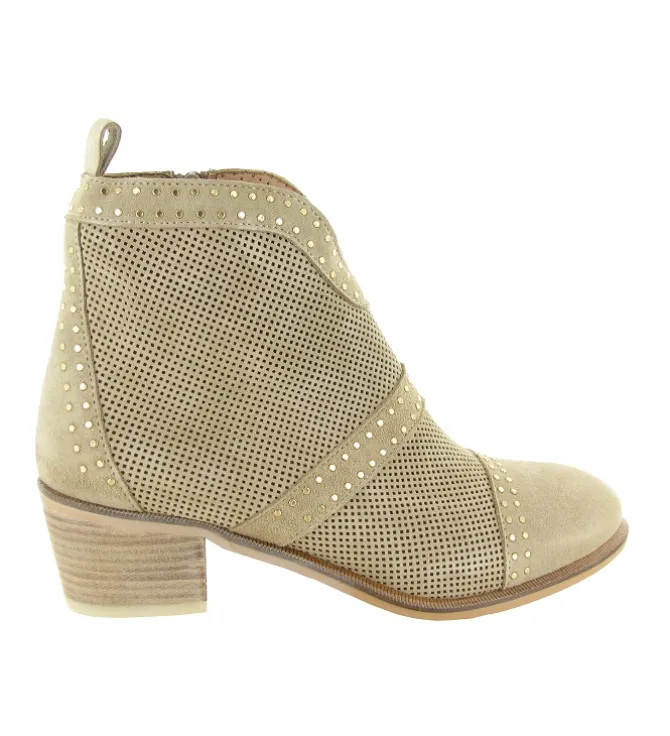 bottines et boots - Casual - femme - Nubuck - Beige - Alpe