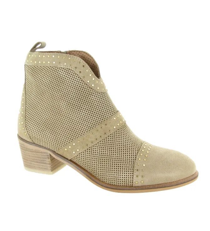 bottines et boots - Casual - femme - Nubuck - Beige - Alpe