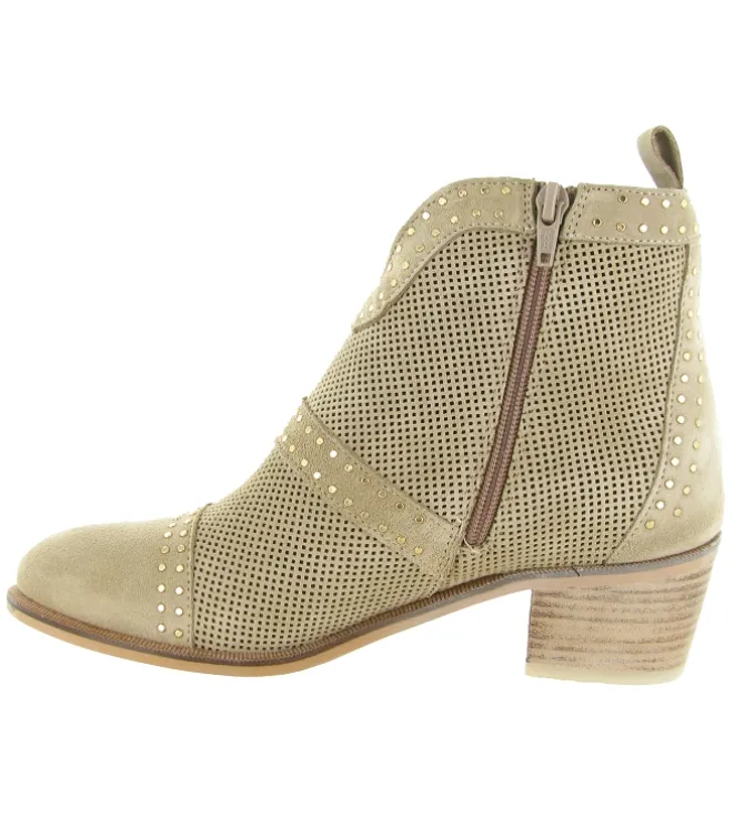 bottines et boots - Casual - femme - Nubuck - Beige - Alpe