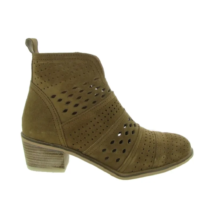 bottines et boots - Casual - femme - Cuir - Marron - Alpe