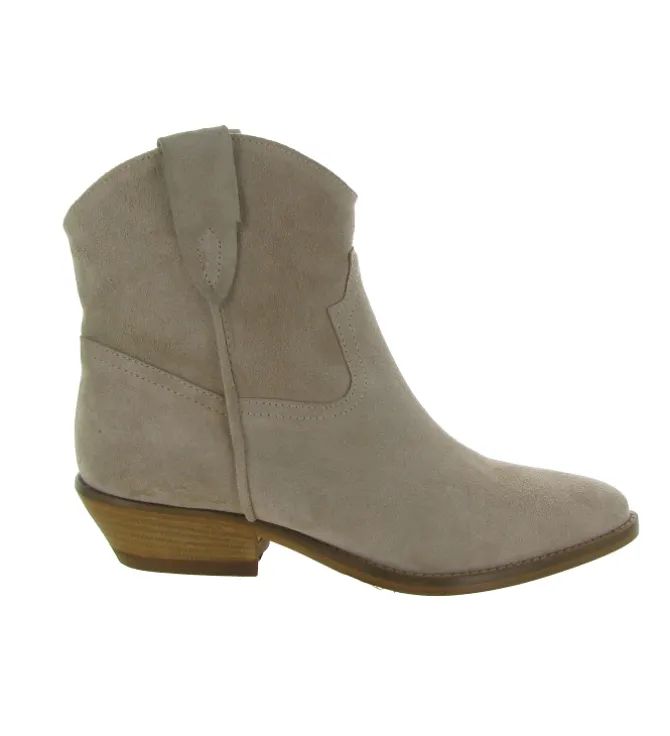 bottines et boots - Casual - femme - Cuir - Beige - Julie dee