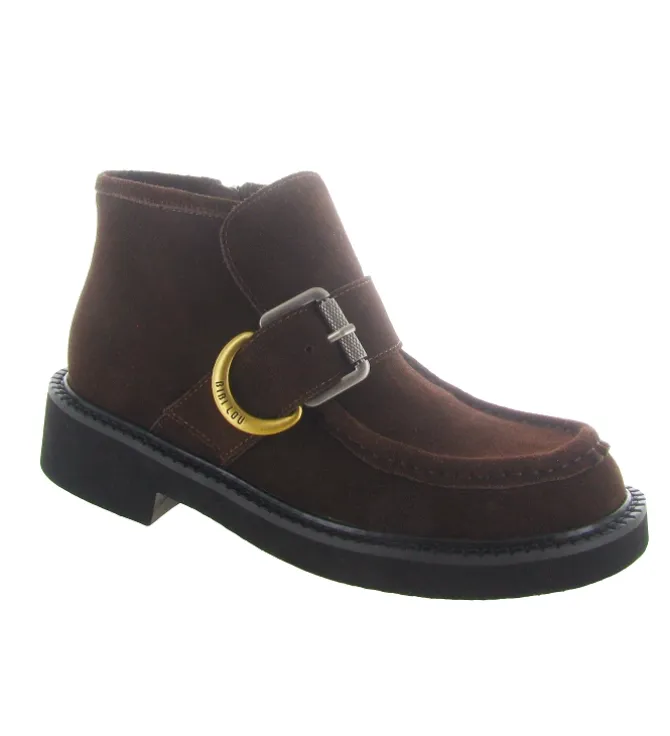 bottines et boots - Casual - femme - Nubuck - Marron - Bibi lou