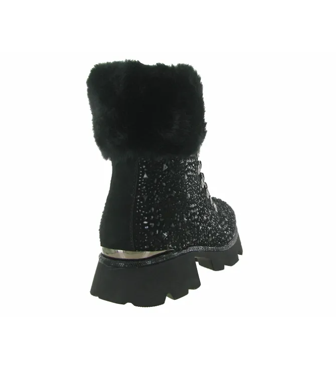 bottines et boots - Casual - femme - Cuir - Noir - Alma en pena