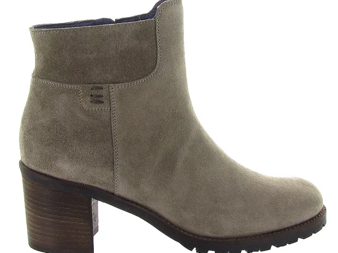 bottines et boots - Casual - femme - Nubuck - Taupe - Kelibe