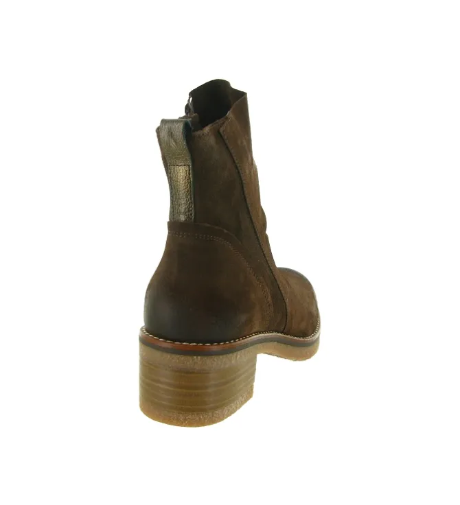 bottines et boots - Casual - femme - Nubuck - Marron - Minka design
