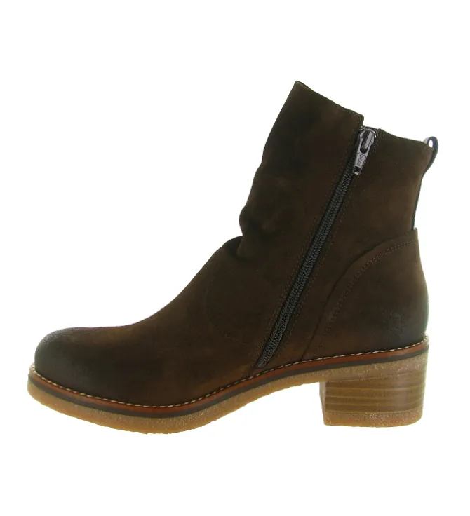bottines et boots - Casual - femme - Nubuck - Marron - Minka design