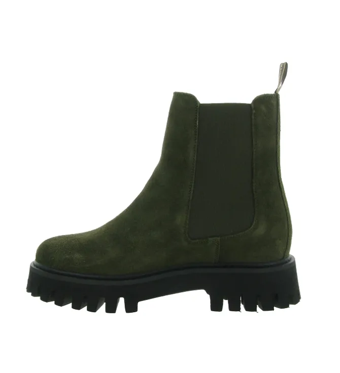bottines et boots - Chelsea - femme - Cuir - Kaki - Schmoove