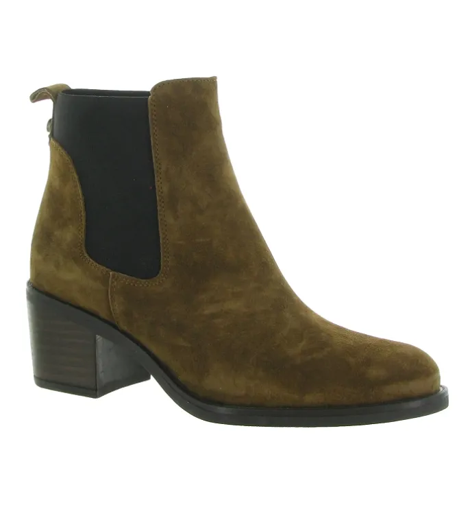 bottines et boots - Chelsea - femme - Nubuck - Marron - Alpe