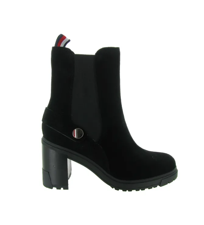 bottines et boots - Chelsea - femme - Cuir - Noir - Tommy hilfiger