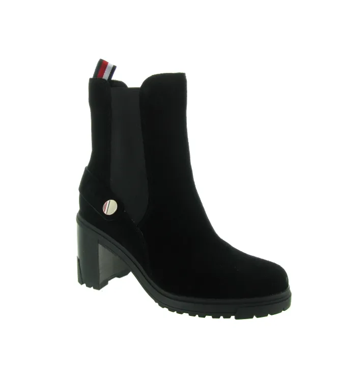 bottines et boots - Chelsea - femme - Cuir - Noir - Tommy hilfiger