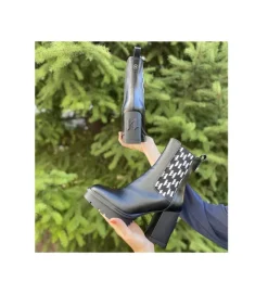 bottines et boots - Chelsea - femme - Cuir - Noir - Karl lagerfeld