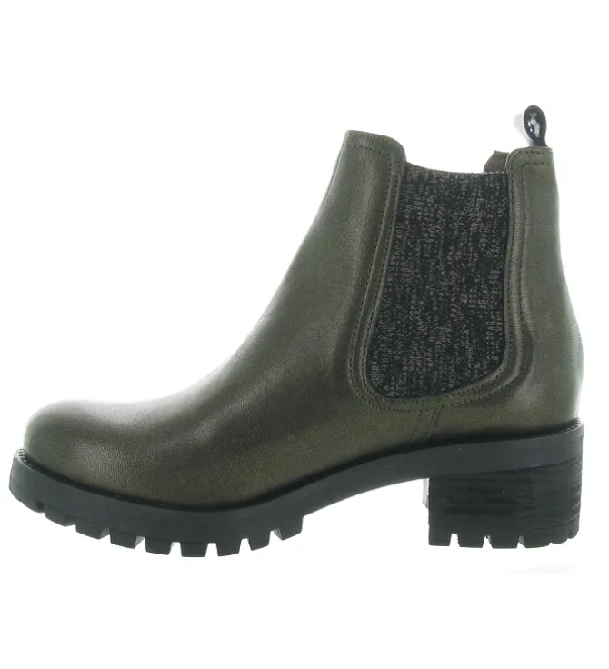 bottines et boots - Chelsea - femme - Cuir - Kaki - Minka design